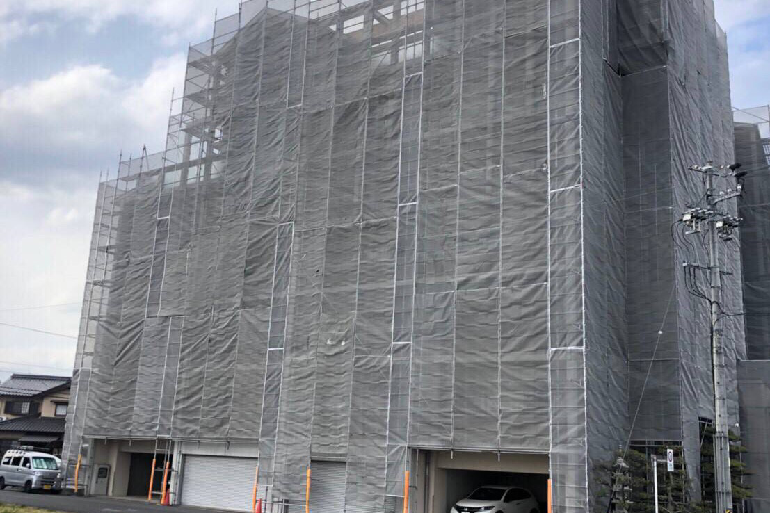 マンション足場工事 画像