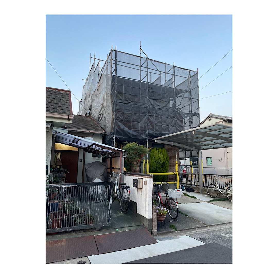 戸建て足場工事　住宅外壁リフォーム工事 アイキャッチ画像