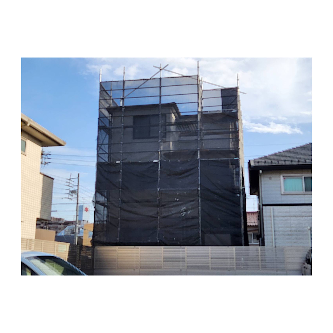 屋根塗装用足場組み立て工事 画像