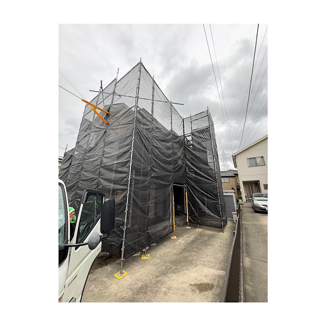 大垣市戸建て足場組み立て工事 画像