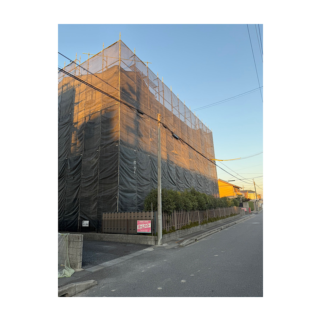 マンション足場組み立て工事 画像