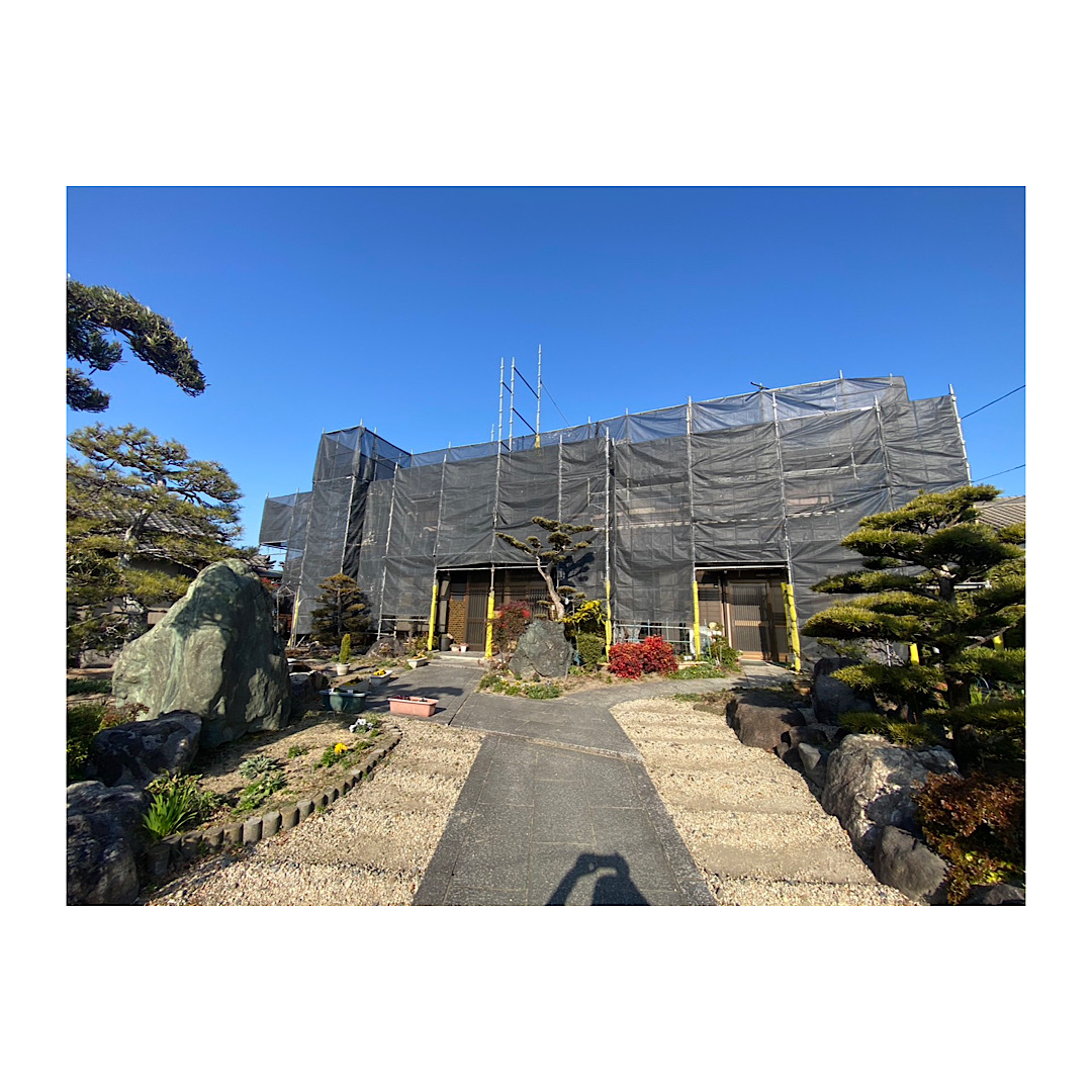 民家足場組み立て工事 画像