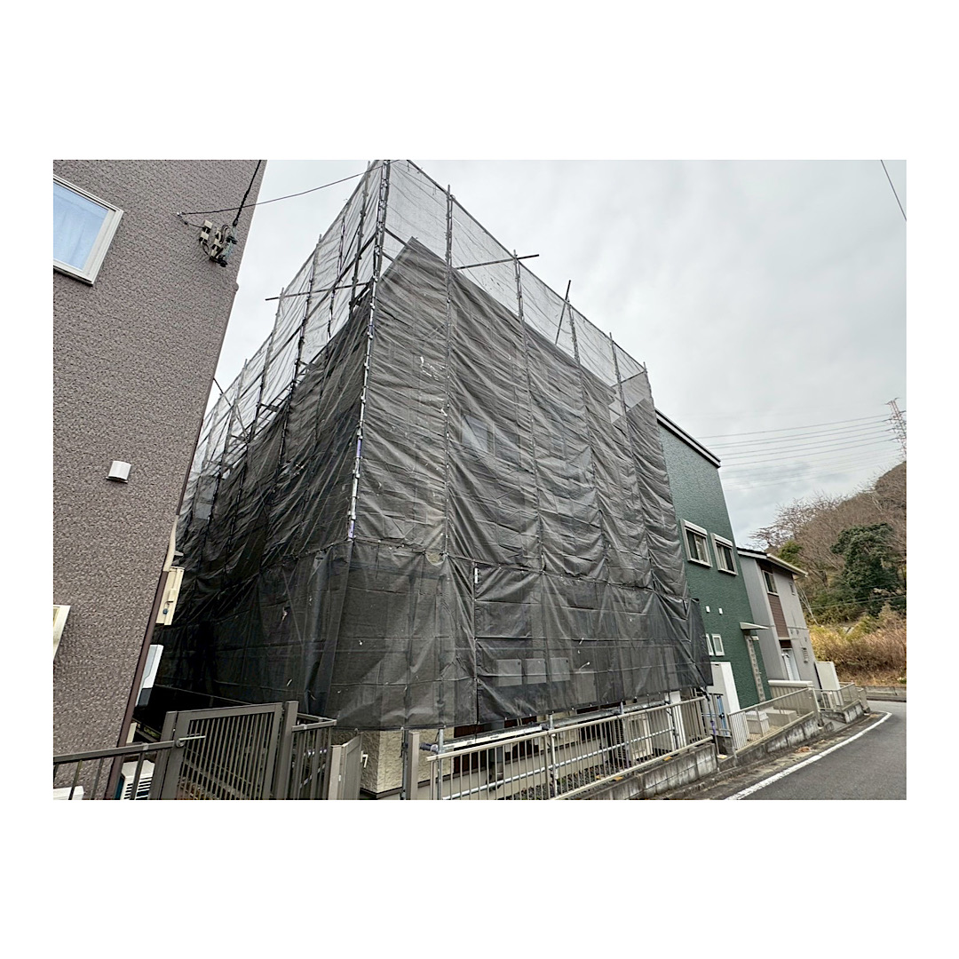 民家足場組み立て工事 画像