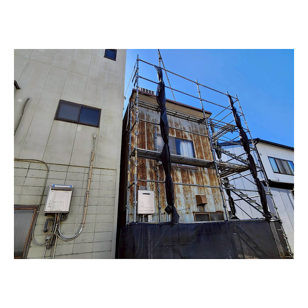 民家足場組み立て工事 画像