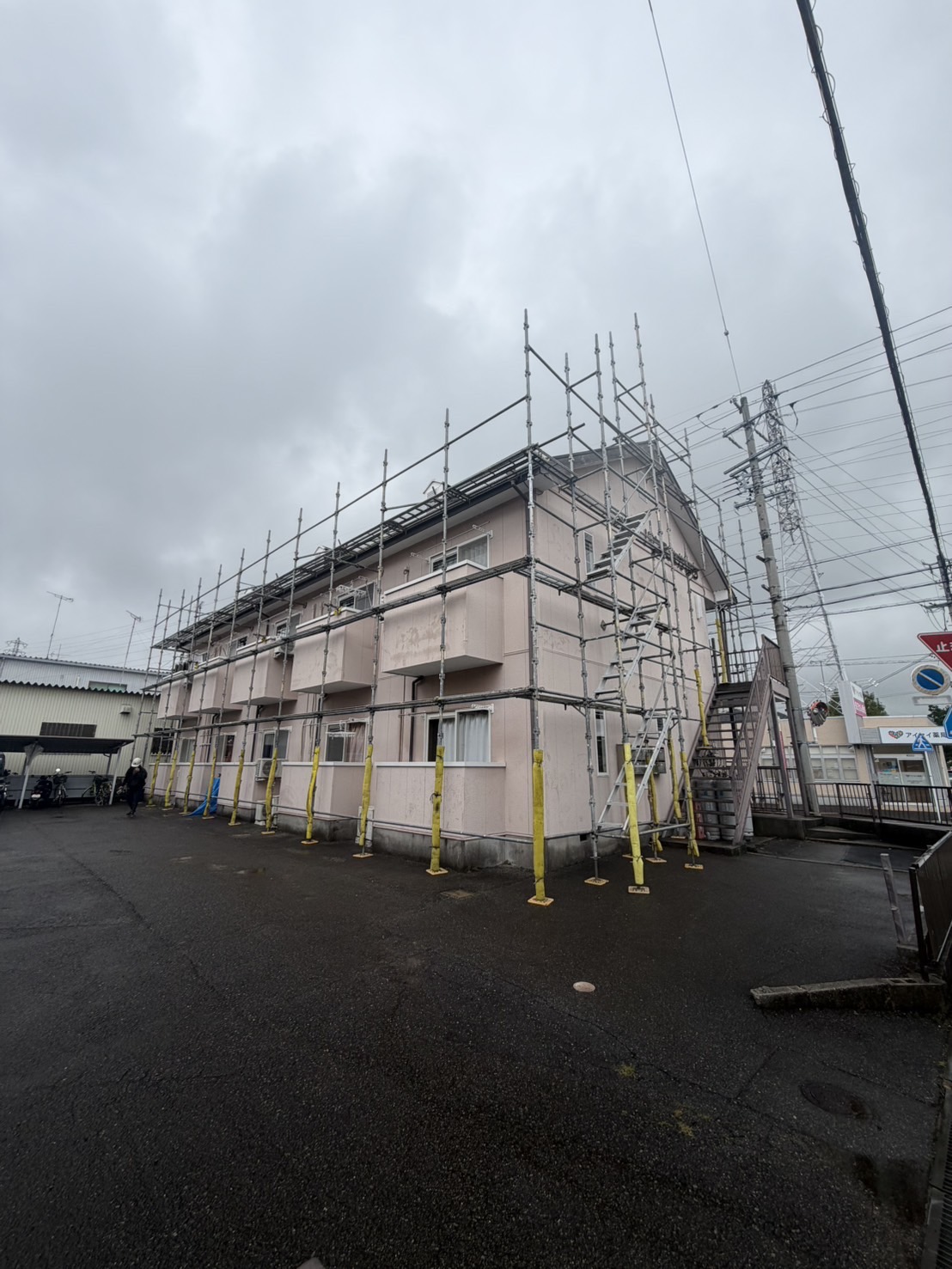 アパート足場組み立て工事 画像