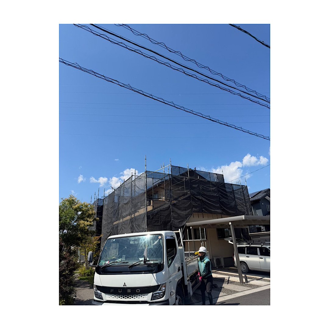 民家足場組み立て工事 画像