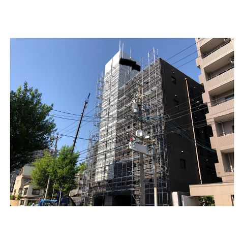 昭和区　大型マンション足場工事