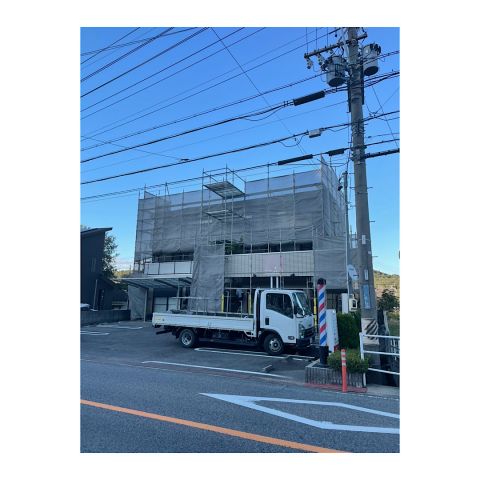 守山区　店舗付きマンション足場