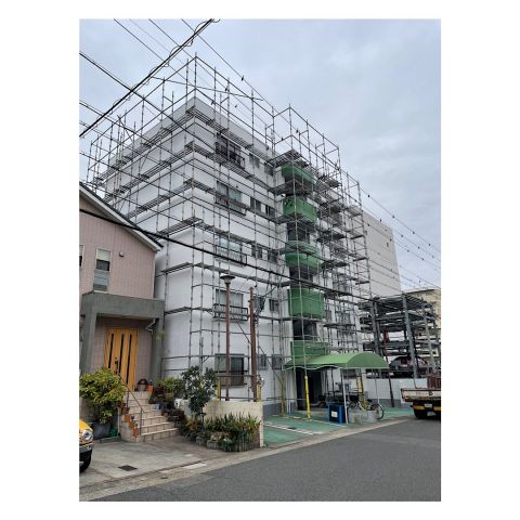 大口町　マンション足場工事