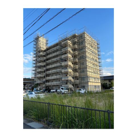瑞穂市マンション足場工事　瑞穂市マンション外壁改修工事　大型マンション足場見積り
