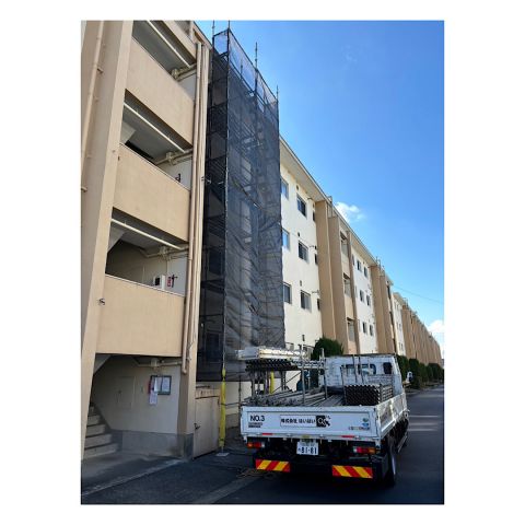 あま市配管用足場　足場価格表　足場単価表　部分足場　昇降足場