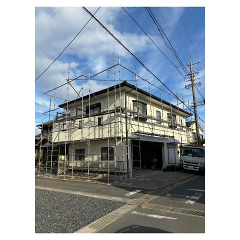 昭和区住宅足場　戸建てリフォーム用足場　個人様直接足場　昇降用足場　メッシュシート