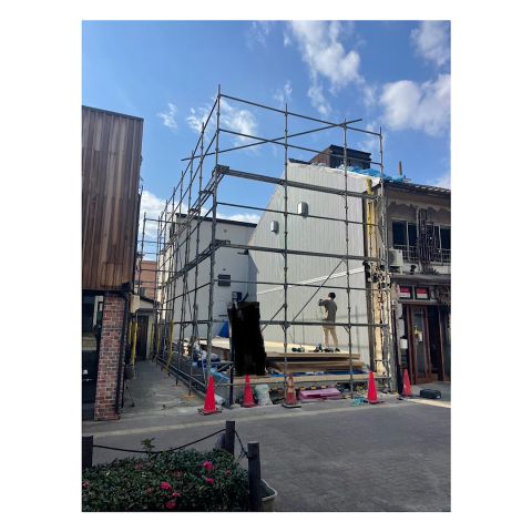 桑名市新築足場工事　先行足場
