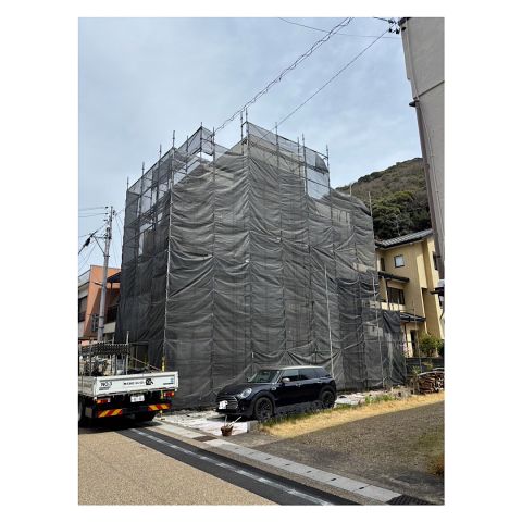 いなべ市３階建て戸建て足場工事