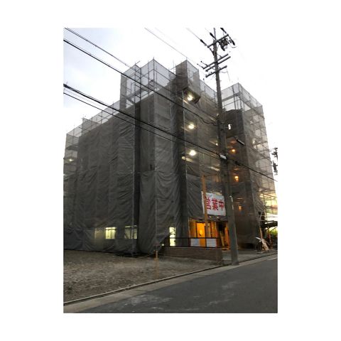 マンション足場工事　マンション外壁改修工事