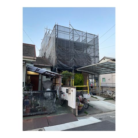 戸建て足場工事　住宅外壁リフォーム工事