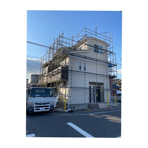 戸建て足場組み立て工事　戸建て外壁塗装　民家シーリング工事