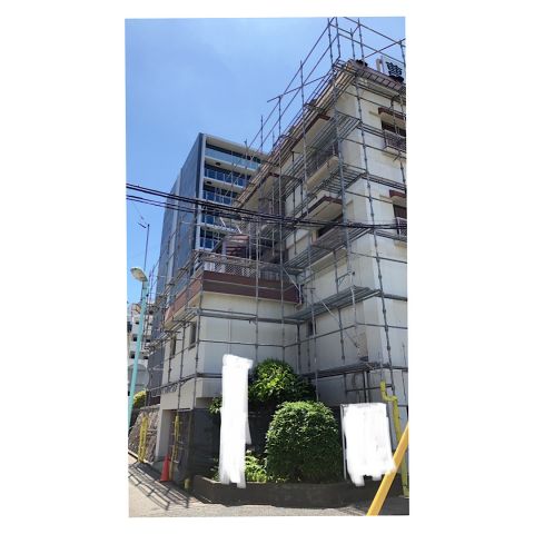 マンション足場組み立て工事　仮設工事