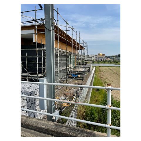 増築用足場工事　先行足場　新築工事