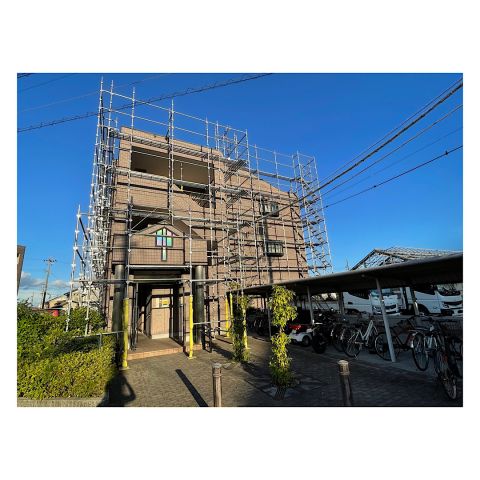 マンション足場工事　仮設足場