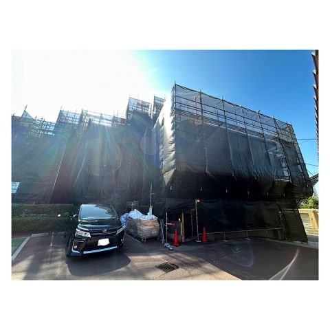 マンション足場組み立て工事　マンション外壁塗装工事