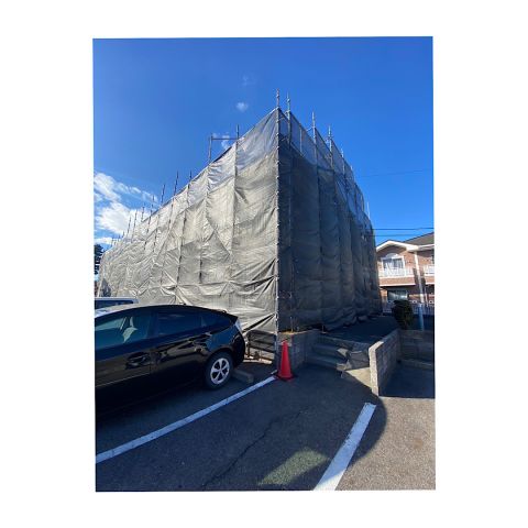 名古屋市西区　アパート足場組み立て工事　仮設工事