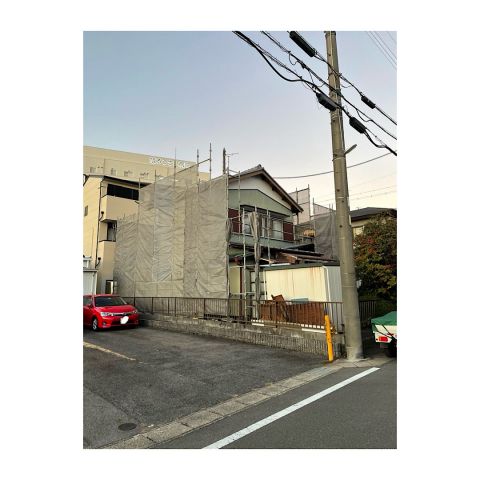 民家　仮設足場工事