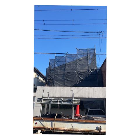 戸建て足場組み立て工事　昇降階段