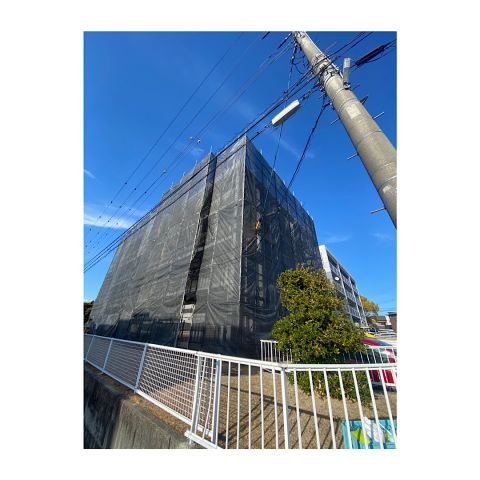 マンション足場組み立て工事　仮設工事
