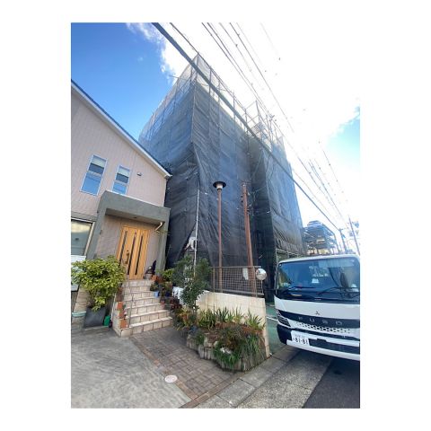 大垣市　住宅３階建て足場組み立て工事