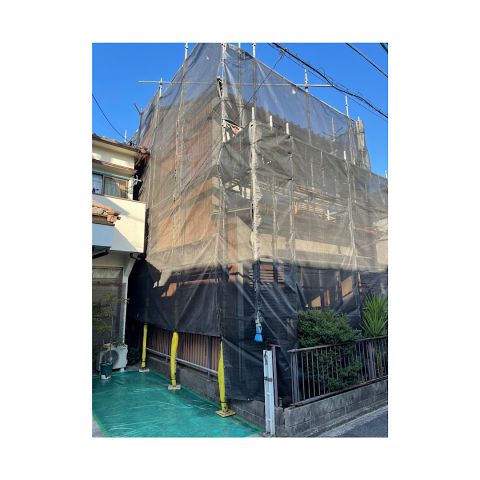 戸建て足場工事　害虫駆除工事