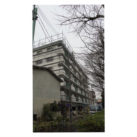 大型マンション足場組み立て工事　仮設工事