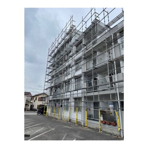 マンション足場組み立て工事