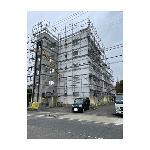 マンション外壁改修工事用足場