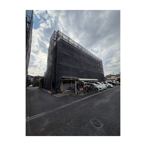 マンション足場組み立て工事