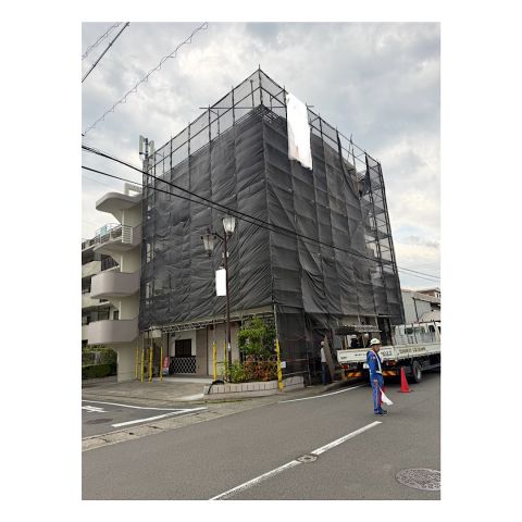 マンション足場組み立て工事