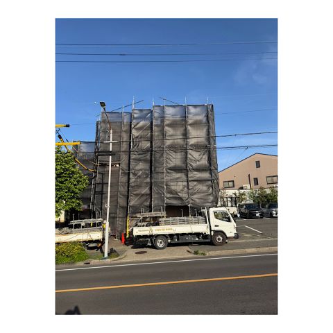 マンション足場組み立て工事