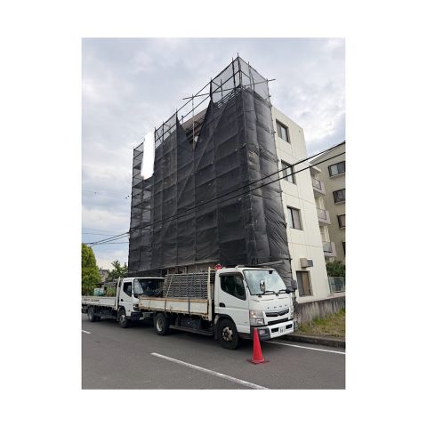 マンション足場組み立て工事