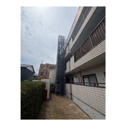マンション足場組み立て工事