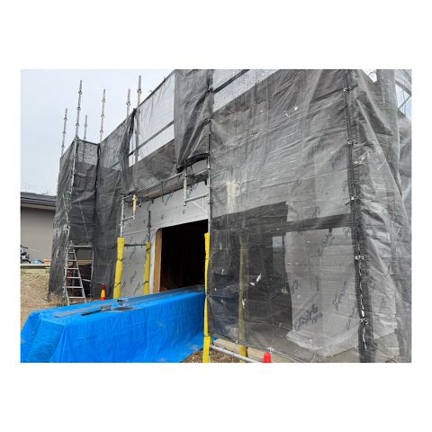 戸建て新築足場組み立て工事　先行足場